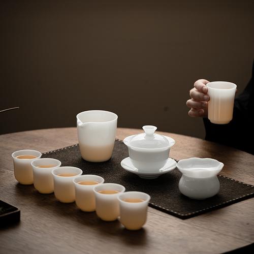 德化冰种工厂直销功夫茶具套装茶碗茶壶茶杯国庆送礼高档轻奢礼盒